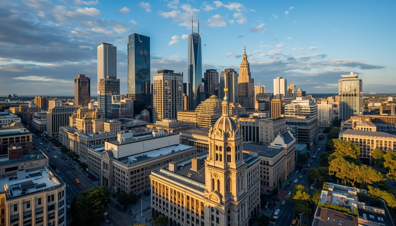 Melbourne CBD office towers on Collins Street showing strong rebound in 2026 with investors bidding on premium commercial property and $140 million listing as vacancy rates drop below 12 percent