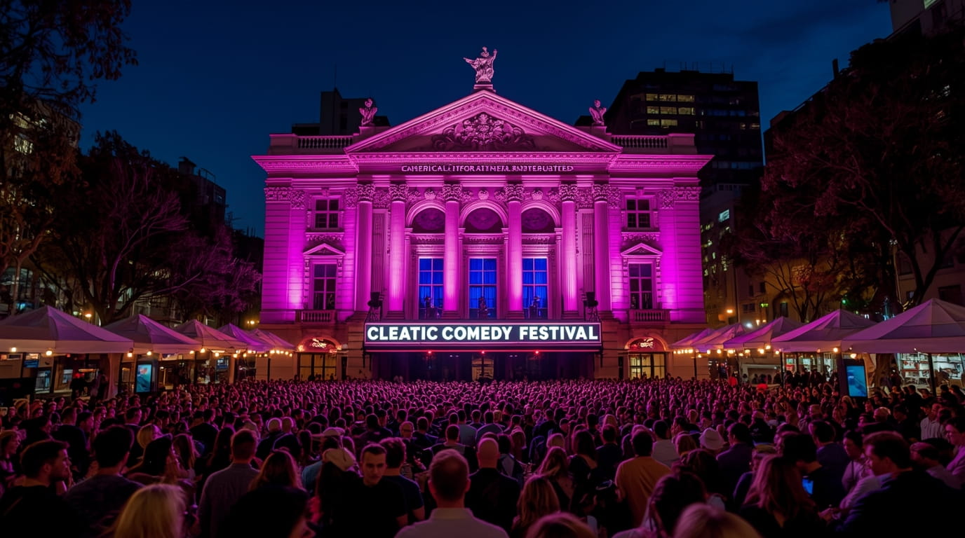 Melbourne International Comedy Festival 2026 packed audiences laughing at sold-out comedy shows Athenaeum Theatre Federation Square April 8 2026